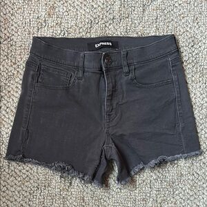 Express Super-soft Mid-rise Charcoal Jean Shorts